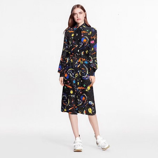 new spring women's lapel streamer long sleeve belt slim print fashion vintage chic shirt midi dress dch4, Black;gray
new spring women's lapel streamer long sleeve belt slim print fashion vintage chic shirt midi dress dch4, Black;gray