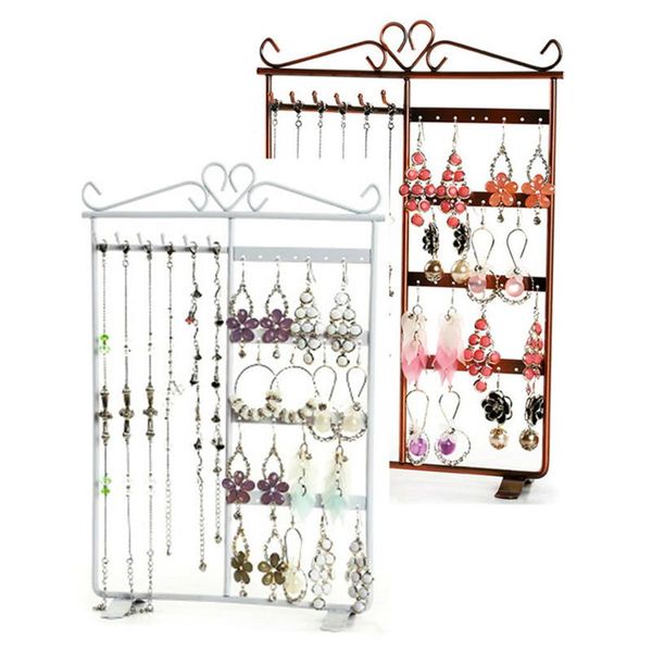 hooks & rails metallic 6 hook 32 hole necklace display rack iron 4 color optional stud earrings storage space saving room
hooks & rails metallic 6 hook 32 hole necklace display rack iron 4 color optional stud earrings storage space saving room