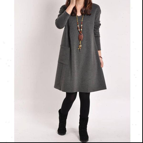2021 autumn dress women winter long sleeve pocket dress solid o neck casual loose party dresses fashion vestidos plus size s 4xl, Black;gray
2021 autumn dress women winter long sleeve pocket dress solid o neck casual loose party dresses fashion vestidos plus size s 4xl, Black;gray