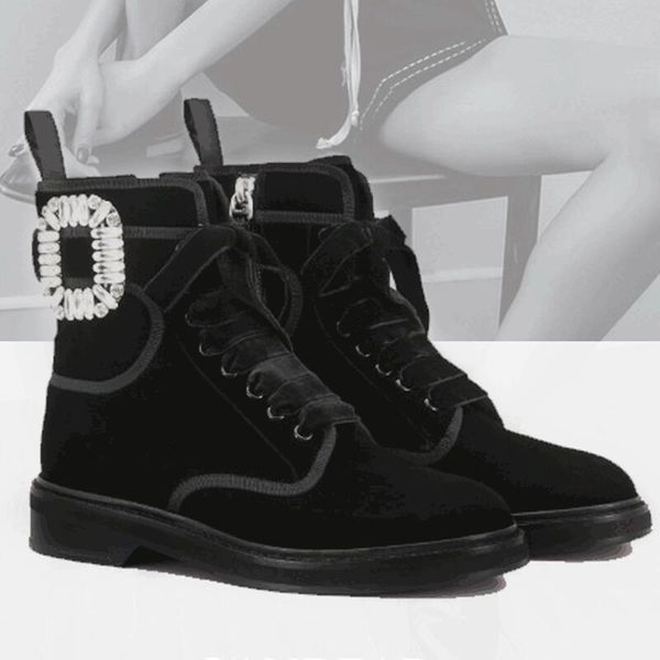 boots crystal buckle strap lace up short women booties autumn winter flock ankle zip shoes female, Black
boots crystal buckle strap lace up short women booties autumn winter flock ankle zip shoes female, Black