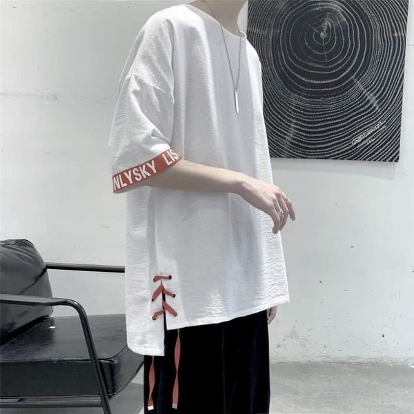 women's t-shirt short-sleeved men women simple trend hip hop hong kong style loose cec fifth sleeve red lace harajuku shirt, White
women's t-shirt short-sleeved men women simple trend hip hop hong kong style loose cec fifth sleeve red lace harajuku shirt, White