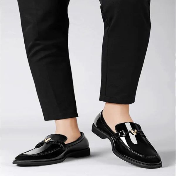 spring and autumn men's business dress lefu shoes pu breathable pointed british sleeved youth wedding trend single shoes dh733, Black
spring and autumn men's business dress lefu shoes pu breathable pointed british sleeved youth wedding trend single shoes dh733, Black