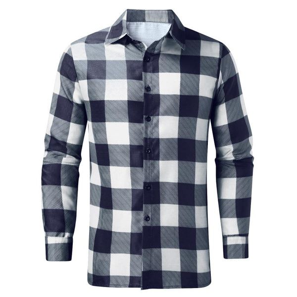 men's casual shirts autumn mens long sleeve plaid print turn-down collar buttons cardigan 2021 fashion loose shirt men streetwear, White;black
men's casual shirts autumn mens long sleeve plaid print turn-down collar buttons cardigan 2021 fashion loose shirt men streetwear, White;black