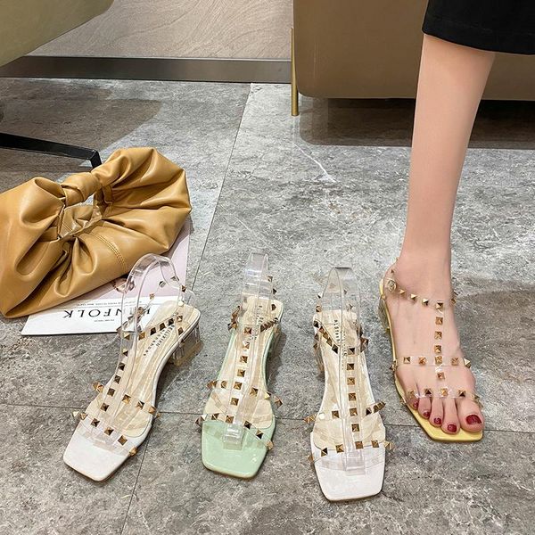 sandals 2021 summer women high heels party club transparent rivet female open toe buckle ladies square, Black
sandals 2021 summer women high heels party club transparent rivet female open toe buckle ladies square, Black