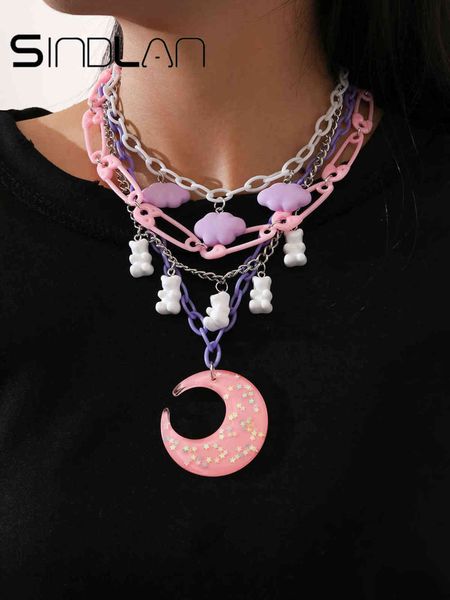 punk pendant necklace set for women chain with gift silver color cloud cute kpop pink bear y2k emo female jewelry collares mujer
punk pendant necklace set for women chain with gift silver color cloud cute kpop pink bear y2k emo female jewelry collares mujer