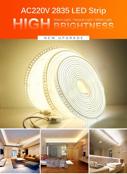 strips 2835 high-safety and high-brightness led light strip 220v bar outdoor waterproof 120 lamp beads flexible 
strips 2835 high-safety and high-brightness led light strip 220v bar outdoor waterproof 120 lamp beads flexible