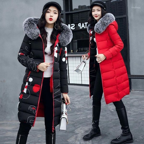 women's down & parkas women coats winter print mid-length double-sided padded jacket warm fur slim casual female 2021 feminino, Black
women's down & parkas women coats winter print mid-length double-sided padded jacket warm fur slim casual female 2021 feminino, Black