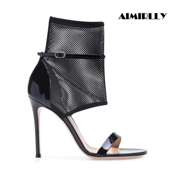 sandals summer women open toe high heel fishnet mesh ankle strap ladies booties black
sandals summer women open toe high heel fishnet mesh ankle strap ladies booties black