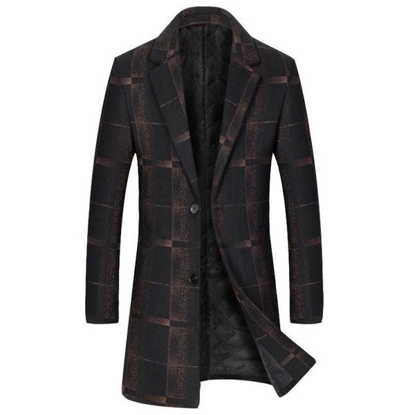 men's wool & blends 2021 autumn and winter woolen trench coat houndstooth men/thick warm jacket mid-length fashion, Black
men's wool & blends 2021 autumn and winter woolen trench coat houndstooth men/thick warm jacket mid-length fashion, Black