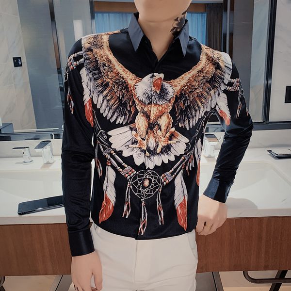 2021 new ropa hombre coreano fino ajuste moda imprimir camisas dos homens de manga longa alta qualidade night club/formatura blusa casual 5i, Black;brown
2021 new ropa hombre coreano fino ajuste moda imprimir camisas dos homens de manga longa alta qualidade night club/formatura blusa casual 5i, Black;brown