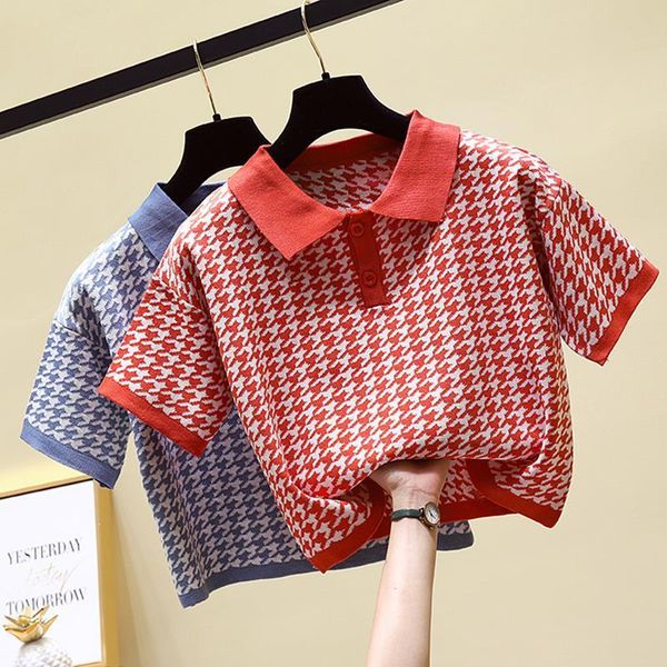 houndstooth plaid knitted t shirts women button crop shirts korean tee harajuku summer tshirt short sleeve pullovers, White
houndstooth plaid knitted t shirts women button crop shirts korean tee harajuku summer tshirt short sleeve pullovers, White