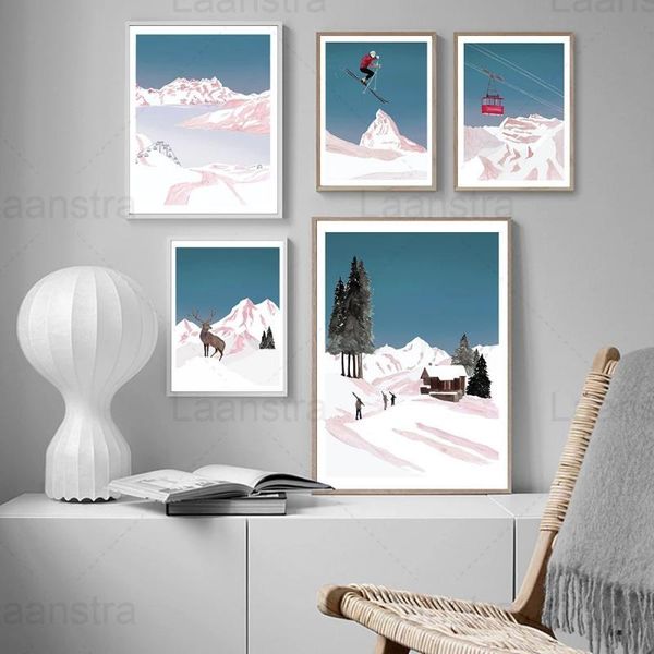 paintings canvas art painting wall poster snow mountain elk skier cable car picture nordic illustration home decoration print and
paintings canvas art painting wall poster snow mountain elk skier cable car picture nordic illustration home decoration print and