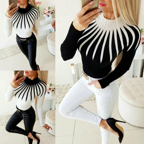 women's sweaters jchb brand style women color matching turtleneck sweater long sleeve slim fit casual clothing, White;black
women's sweaters jchb brand style women color matching turtleneck sweater long sleeve slim fit casual clothing, White;black