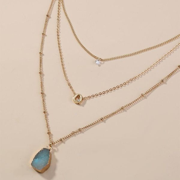 chains natural crystal stone pendant necklace charm multilayer gold chain accessories jewelry for women, Silver
chains natural crystal stone pendant necklace charm multilayer gold chain accessories jewelry for women, Silver