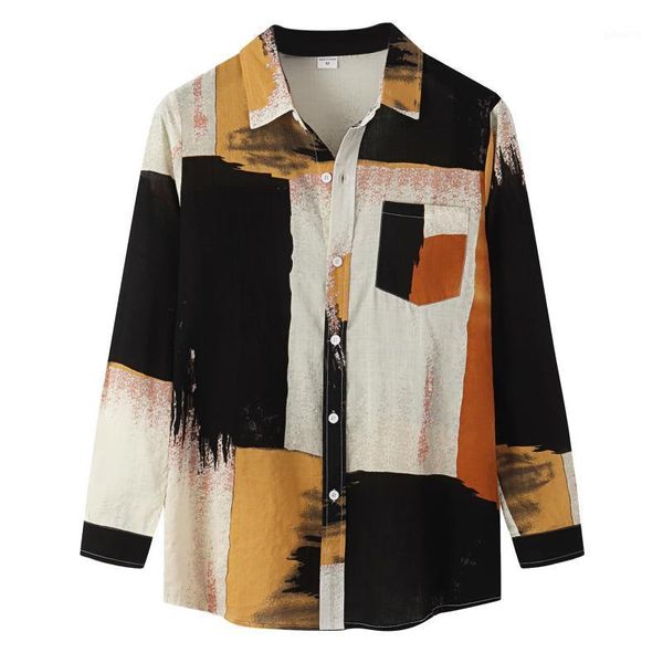 men's casual shirts fashion design plus size floral print shirt long sleeve button turn-down collar breathable accessories, White;black
men's casual shirts fashion design plus size floral print shirt long sleeve button turn-down collar breathable accessories, White;black