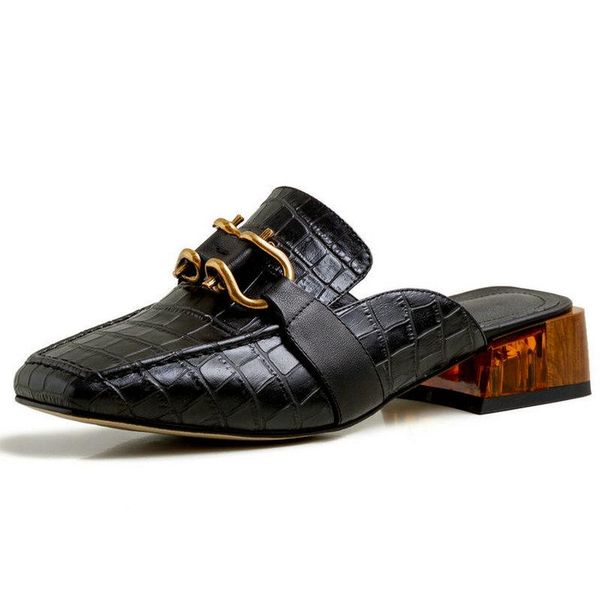 slippers concise women mules hanged metal classic design 2021 spring summer low heels pumps for genuine leather shoes woman, Black
slippers concise women mules hanged metal classic design 2021 spring summer low heels pumps for genuine leather shoes woman, Black