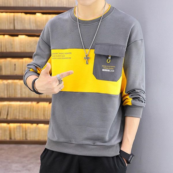 men's hoodies & sweatshirts men clothing 2021 sweatshirt fall color combination round neck long sleeve pullover thin trend loose jacket, Black
men's hoodies & sweatshirts men clothing 2021 sweatshirt fall color combination round neck long sleeve pullover thin trend loose jacket, Black