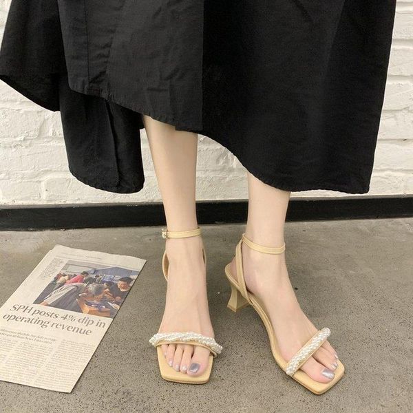 dress shoes gentle style french pearl sandal women with 2021 summer retro square head a word temperament high heels, Black
dress shoes gentle style french pearl sandal women with 2021 summer retro square head a word temperament high heels, Black