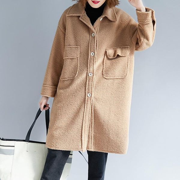 women's trench coats deerskin alpaca loose coat autumn and winter pattern anglo wind lapel long a all-match sleeve woollen overcoat tid, Tan;black
women's trench coats deerskin alpaca loose coat autumn and winter pattern anglo wind lapel long a all-match sleeve woollen overcoat tid, Tan;black