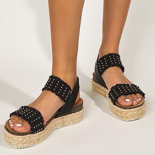 sandals 2021 women platform shoes summer style solid color open toe ladies plus size round beach, Black
sandals 2021 women platform shoes summer style solid color open toe ladies plus size round beach, Black
