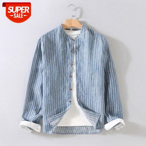 japanese retro youth linen long-sleeved shirt men's spring and autumn small stand-up collar striped casual cardigan #wr4i, White;black
japanese retro youth linen long-sleeved shirt men's spring and autumn small stand-up collar striped casual cardigan #wr4i, White;black