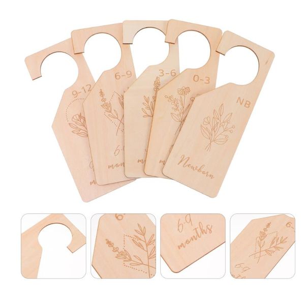 wall clocks 1 set wooden clothes size dividers wardrobe baby hanger