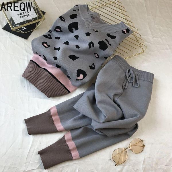women's two piece pants 2021 in autumn and spring ins style v neck leopard loose knitwear 2 set clothes for women, White
women's two piece pants 2021 in autumn and spring ins style v neck leopard loose knitwear 2 set clothes for women, White