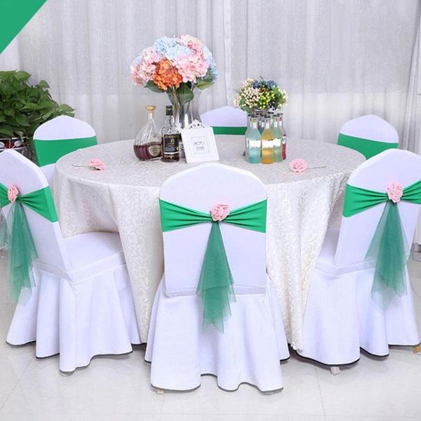 

sashes 4pcs sash organza chair bow knot tie band banquet party tulle for wedding decoration cover event supplies z6b5