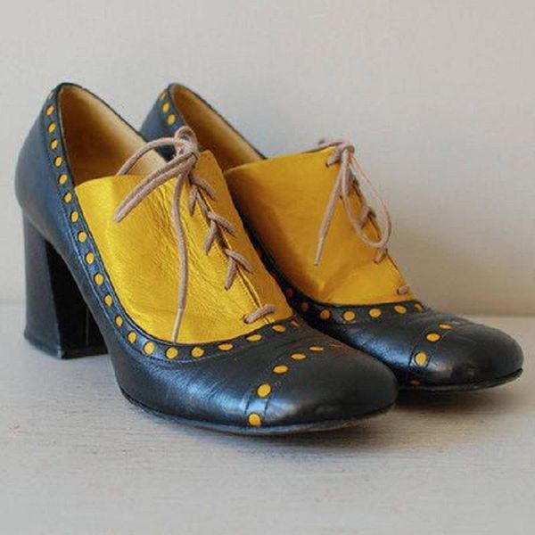 dress shoes women pumps high heels lace up brogue ladies mixed colors round toe office sapatos feminino chaussure femme, Black
dress shoes women pumps high heels lace up brogue ladies mixed colors round toe office sapatos feminino chaussure femme, Black