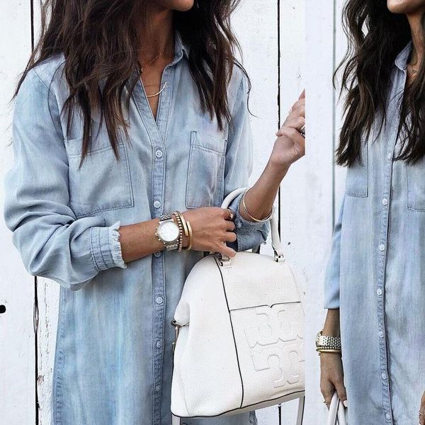 women summer denim jeans button baggy tunic blouse fashion ladies long sleeve casual v neck shirts tee hot, White
women summer denim jeans button baggy tunic blouse fashion ladies long sleeve casual v neck shirts tee hot, White