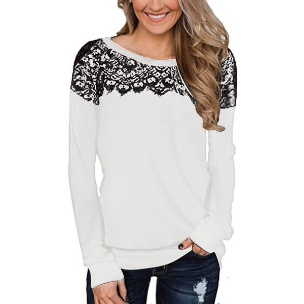 2021 fashion women lace t-shirts patchwork long mouw female o neck loose elegant trui koszulki damskie # t3g, White
2021 fashion women lace t-shirts patchwork long mouw female o neck loose elegant trui koszulki damskie # t3g, White