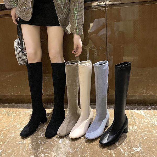 2021 new women's stretch knee suede high heels shoes fashion autumn woman footwear casual ladies long boots avz4 flbj, Black
2021 new women's stretch knee suede high heels shoes fashion autumn woman footwear casual ladies long boots avz4 flbj, Black