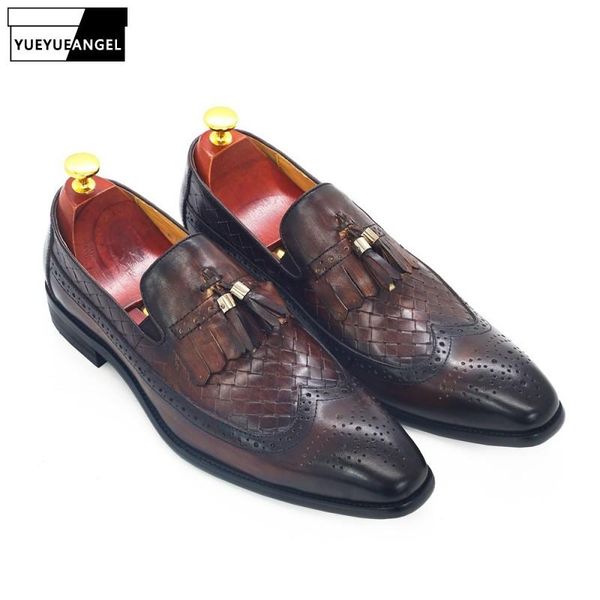 dress shoes business men genuine leather formal banquet party vintage tassels wing tip slip on man office work loafers, Black
dress shoes business men genuine leather formal banquet party vintage tassels wing tip slip on man office work loafers, Black