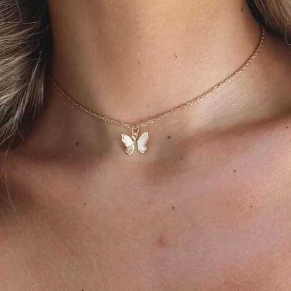 chains necklace woman butterfly women pendant chain lovers gold color trendy kpop zinc alloy vintage simple creative collares, Silver
chains necklace woman butterfly women pendant chain lovers gold color trendy kpop zinc alloy vintage simple creative collares, Silver