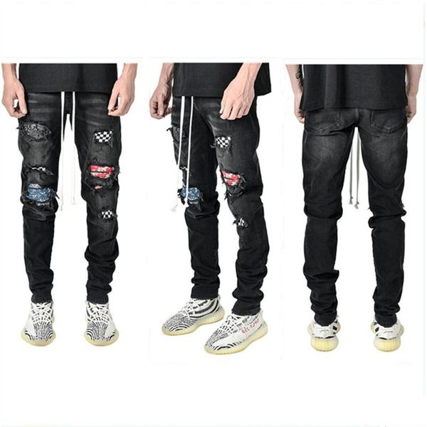 men's jeans four seasons mens ripped elastic pencil pants motorcycle hole beggar skinny street jogging patchwork, Blue
men's jeans four seasons mens ripped elastic pencil pants motorcycle hole beggar skinny street jogging patchwork, Blue
