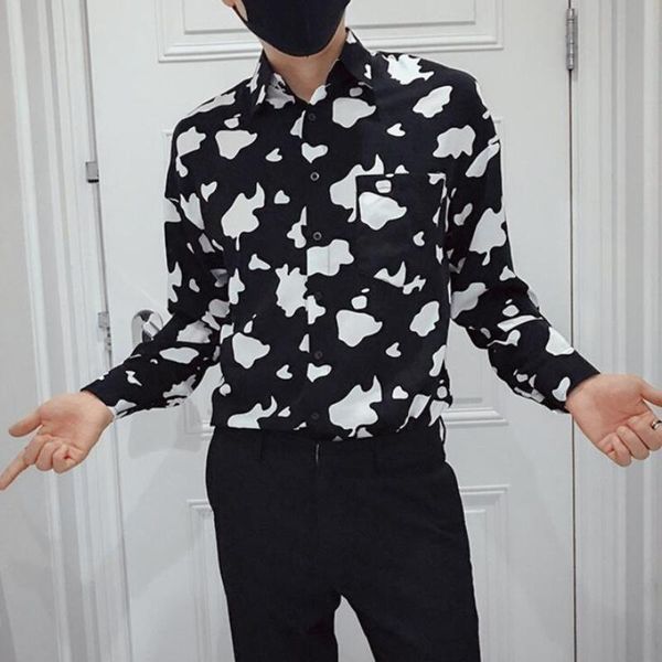men's casual shirts pfhq 2021 fashion loose lapel milk pattern printing korean style trendy long sleeve shirt spring autumn 21f053, White;black
men's casual shirts pfhq 2021 fashion loose lapel milk pattern printing korean style trendy long sleeve shirt spring autumn 21f053, White;black