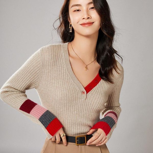 women's sweaters women patchwork fashion vneck 100% pure wool knitted pullovers winter long sleeve soft jumpers female, White;black
women's sweaters women patchwork fashion vneck 100% pure wool knitted pullovers winter long sleeve soft jumpers female, White;black