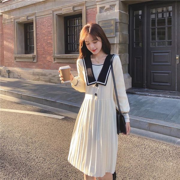casual dresses sweet knitted dress female loose o-neck pullover tunic preppy style autumn winter knee-length pleated girl, Black;gray
casual dresses sweet knitted dress female loose o-neck pullover tunic preppy style autumn winter knee-length pleated girl, Black;gray