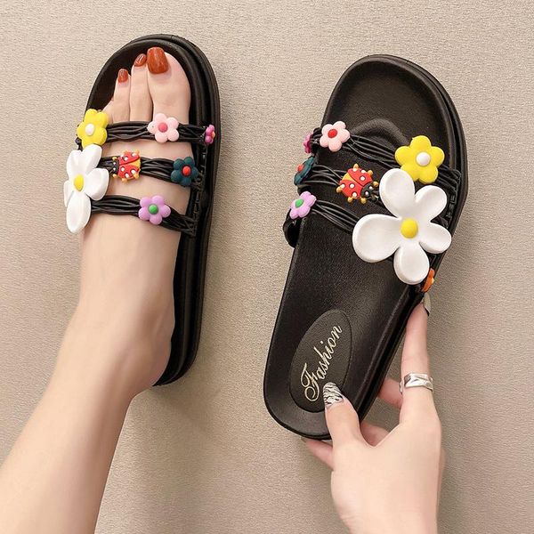 slippers vogue sweet flower summer soft women outdoor indoor comfortable flat slides woman slip on casual beach female, Black
slippers vogue sweet flower summer soft women outdoor indoor comfortable flat slides woman slip on casual beach female, Black