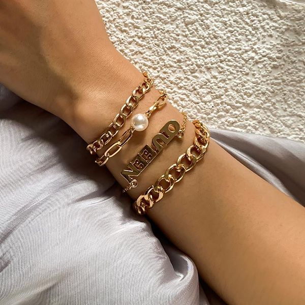 charm bracelets shixin vintage layered pearl letter chains set for women charms trendy hand jewelry fashion 2021 gift, Golden;silver
charm bracelets shixin vintage layered pearl letter chains set for women charms trendy hand jewelry fashion 2021 gift, Golden;silver