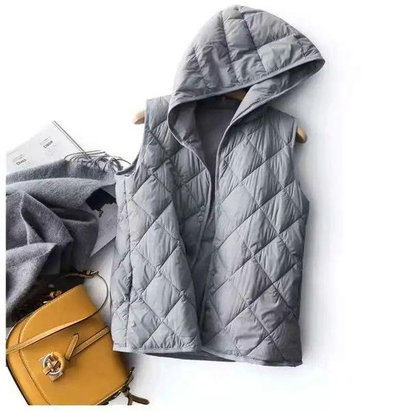 women's vests lightweight and simple vest autumn winter 2021 duck down diamond lattice single-breasted hooded jacket, Black;white
women's vests lightweight and simple vest autumn winter 2021 duck down diamond lattice single-breasted hooded jacket, Black;white