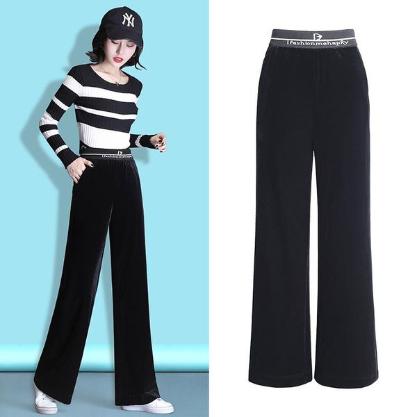 women's pants & capris plus size women casual trousers winter fashion letter embroidery loose high waist wide leg female pleuche pant t, Black;white
women's pants & capris plus size women casual trousers winter fashion letter embroidery loose high waist wide leg female pleuche pant t, Black;white