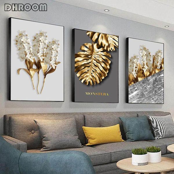 nordic golden abstract leaf flower wall art canvas painting black white feathers poster print wall picture for living room decor 
nordic golden abstract leaf flower wall art canvas painting black white feathers poster print wall picture for living room decor