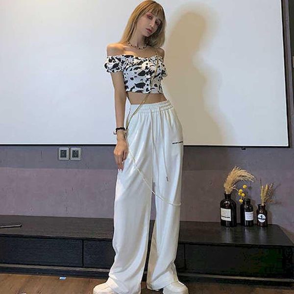 women's pants & capris white wide-leg high-waist drape straight-leg summer thin style 2021 korean personality loose elastic wai, Black;white
women's pants & capris white wide-leg high-waist drape straight-leg summer thin style 2021 korean personality loose elastic wai, Black;white