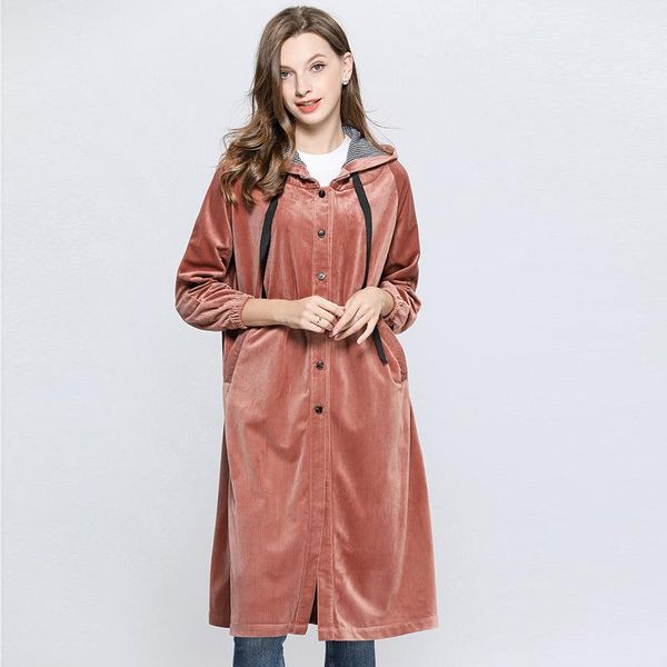 women's trench coats fashion autumn winter color contrast splicing hooded single breasted split corduroy windbreaker long coat pleated, Tan;black
women's trench coats fashion autumn winter color contrast splicing hooded single breasted split corduroy windbreaker long coat pleated, Tan;black
