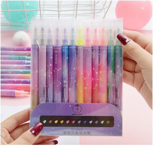 12pcs/set creative double-headed highlighter kawaii starry marker pen colored drawing marking pen office school st jlldks
12pcs/set creative double-headed highlighter kawaii starry marker pen colored drawing marking pen office school st jlldks