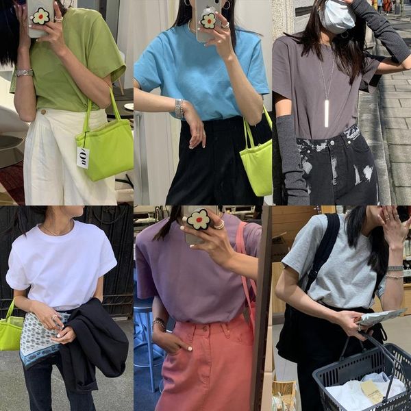 women's t-shirt nantao 2021 clothing korean summer round neck short sleeve loose solid color base top, White
women's t-shirt nantao 2021 clothing korean summer round neck short sleeve loose solid color base top, White