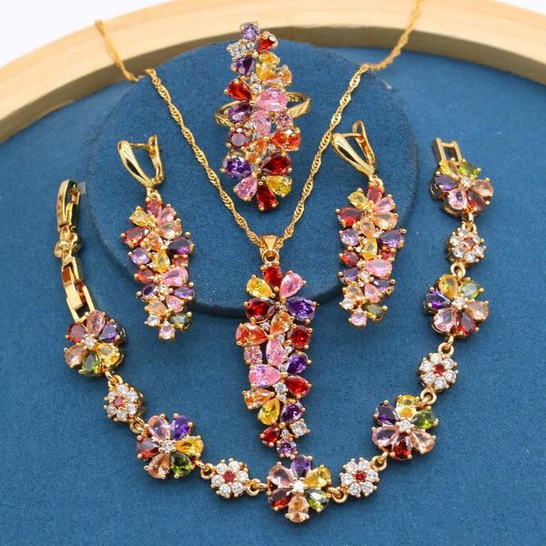earrings & necklace 2021 multi color zircon gold bridal jewelry sets for women bracelet ring party birthday gift, Silver
earrings & necklace 2021 multi color zircon gold bridal jewelry sets for women bracelet ring party birthday gift, Silver