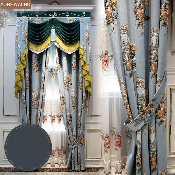 custom curtain european chenille embossed jacquard luxury living room blue cloth blackout curtain valance tulle panel c502
custom curtain european chenille embossed jacquard luxury living room blue cloth blackout curtain valance tulle panel c502