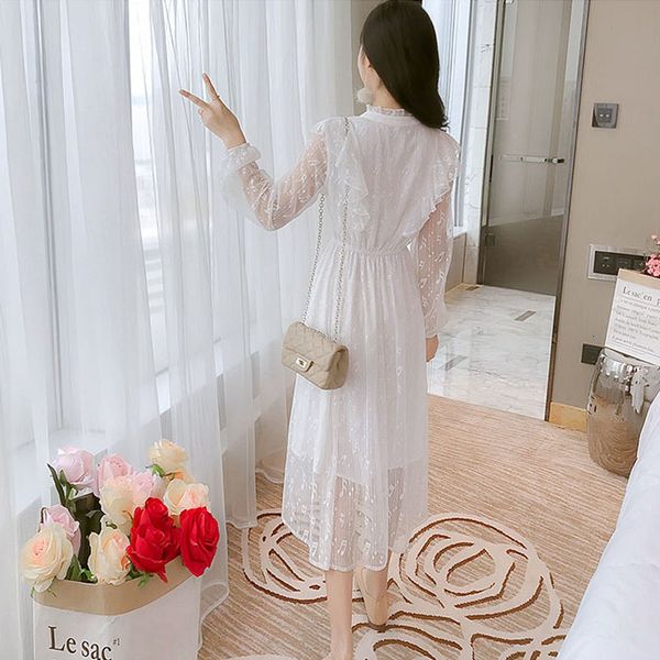 new female autumn lace irregular collar full sleeves midi of quality ladies dressed in party dress 0dbi, Black;gray
new female autumn lace irregular collar full sleeves midi of quality ladies dressed in party dress 0dbi, Black;gray